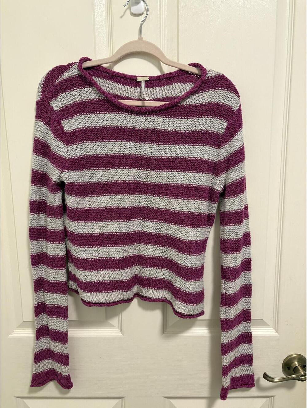 Free People Beach Striped Knit Sweater Size Medium